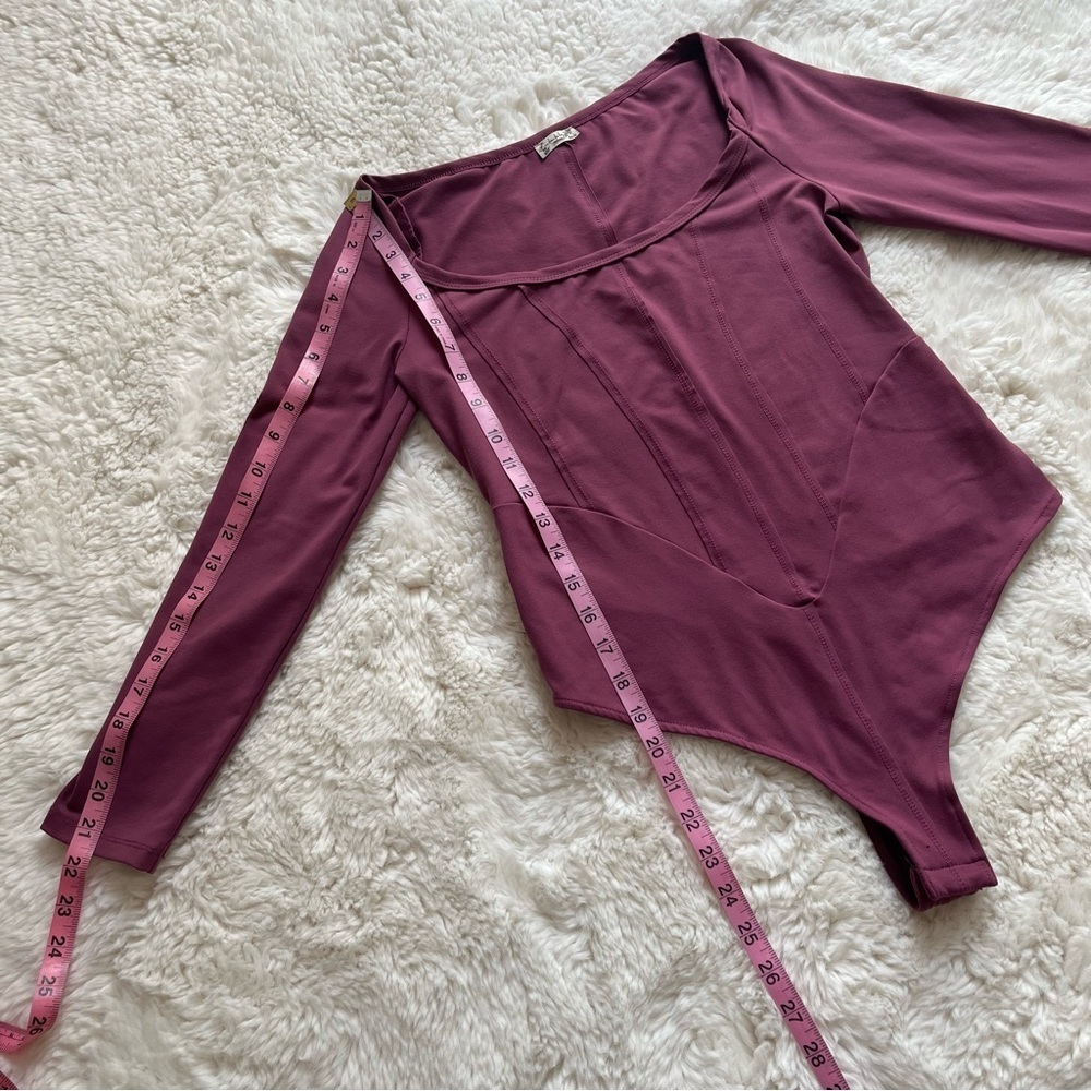 Free People Intimately Purple Corset Long Sleeve Bodysuit Size M - Picture 5 of 8